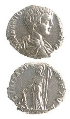Silver Denarius of Caracalla Struck While Caesar, 196 CE - 198 CE