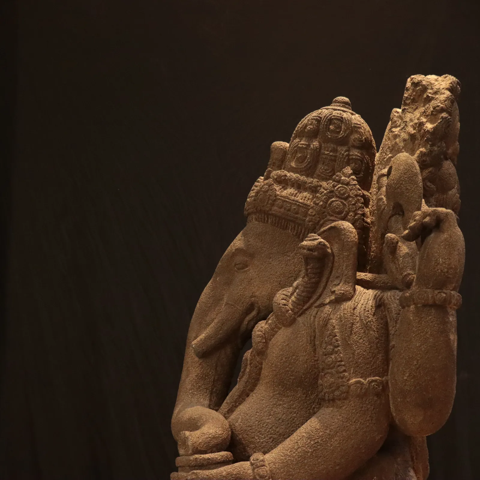 Indonesian Volcanic Andesite Sculpture of Ganesh, 16th Century CE - 19th Century CE