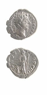Silver Denarius of Emperor Marcus Aurelius, 161 CE - 180 CE
