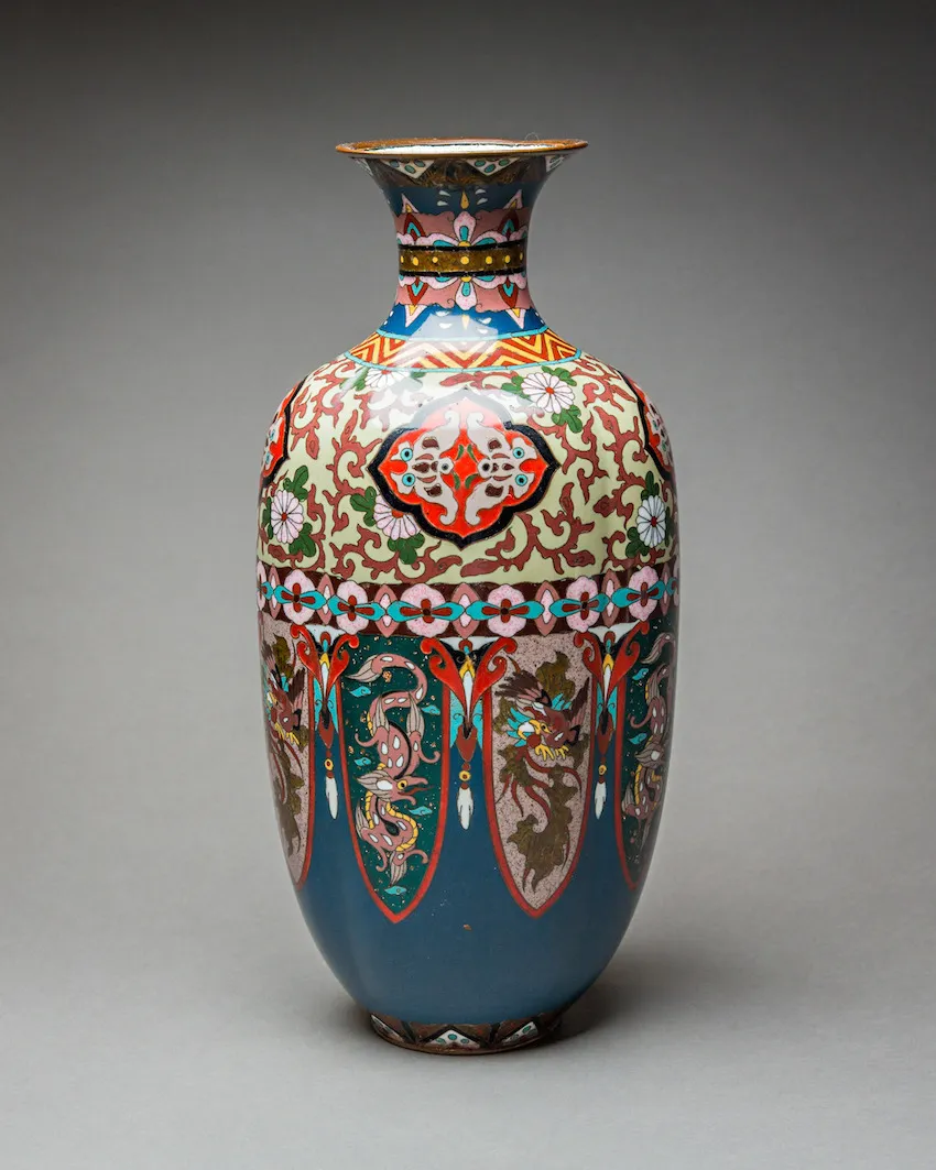 Pair of Chinese cloisonné vases (2)