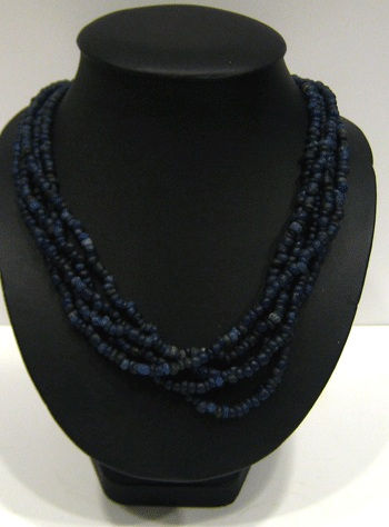Dark Blue Glass Bead Necklace, 100 CE - 1200 CE