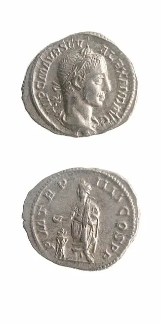 Silver Denarius of Emperor Severus Alexander, 222 CE - 228 CE