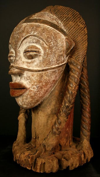 Punu Wooden Bust of a Woman, 20th Century CE