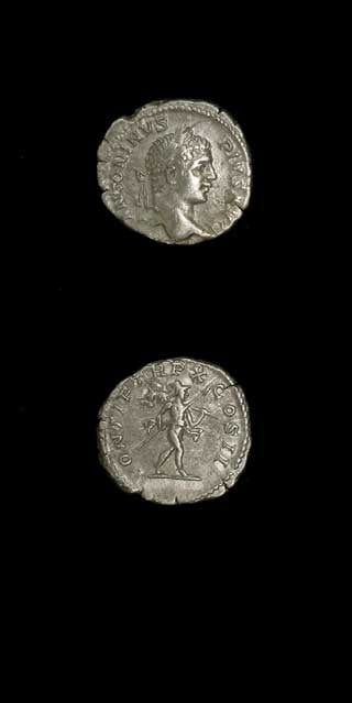 Silver Denarius of Emperor Caracalla, 200 CE - 210 CE
