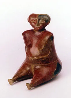 Chinesco Style (Type B) Nayarit Terracotta Sculpture of a Seated Woman, 300 BCE - 300 CE
