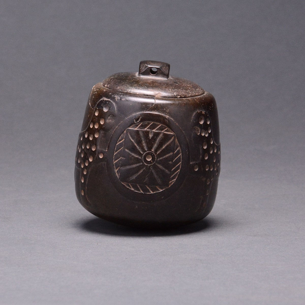 Bactrian Stone Pyxis, 300 BCE - 100 BCE