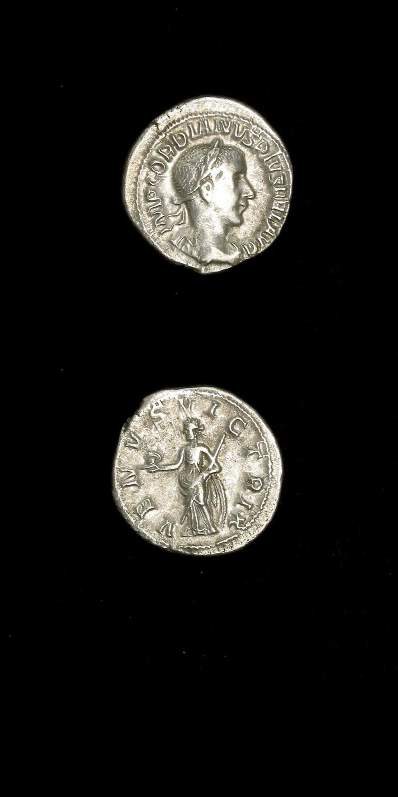 Silver Denarius of Emperor Gordian III, 240 CE - 244 CE