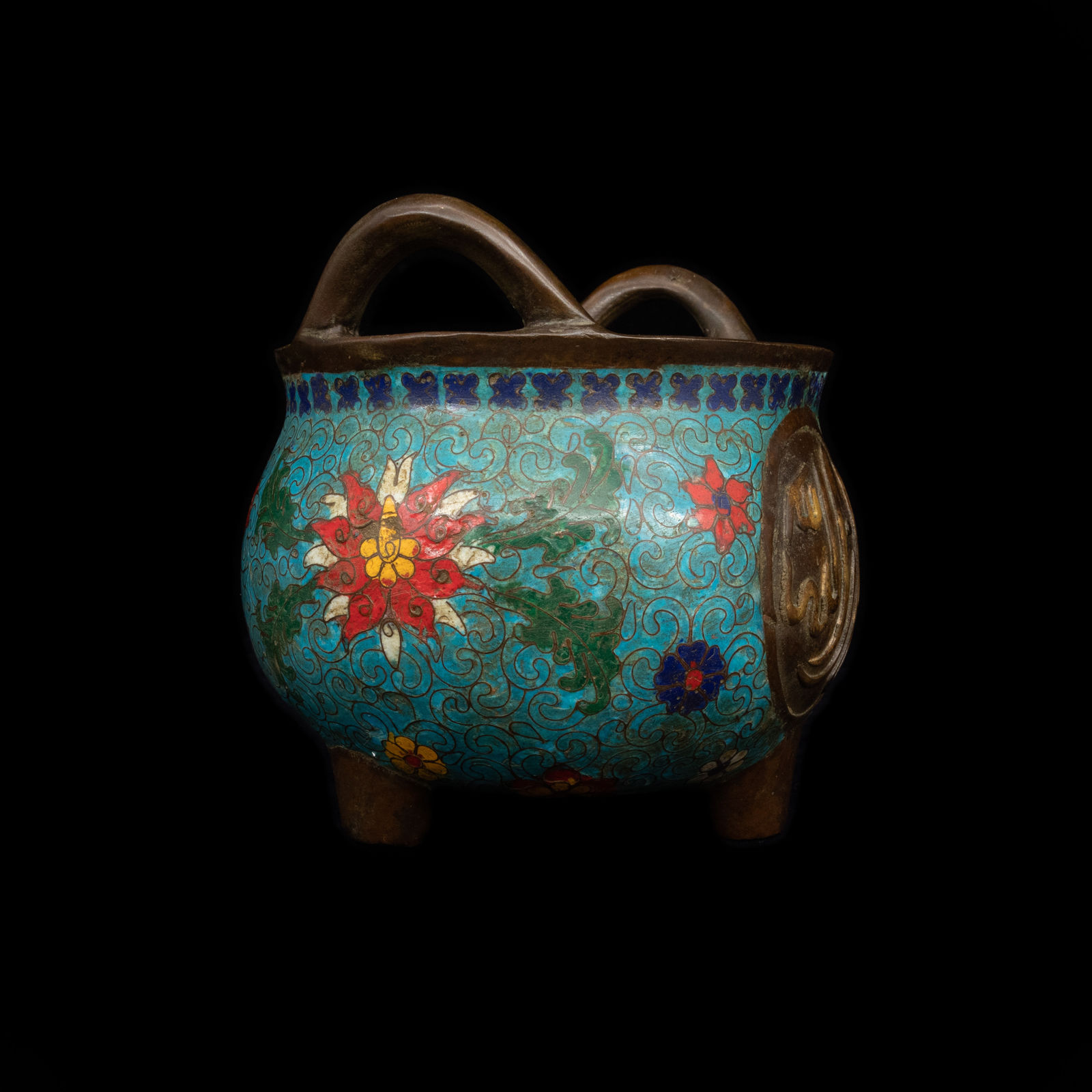 Qing Dynasty Cloisonné Enamel Censer, with Arabic Script, AD 1644 - AD 1900