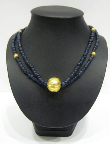 Dark Blue Glass Necklace, 100 CE - 1200 CE