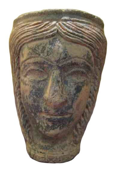Hellenistic Terracotta Cup in the form of a Woman's Head, 300 BCE - 100 BCE