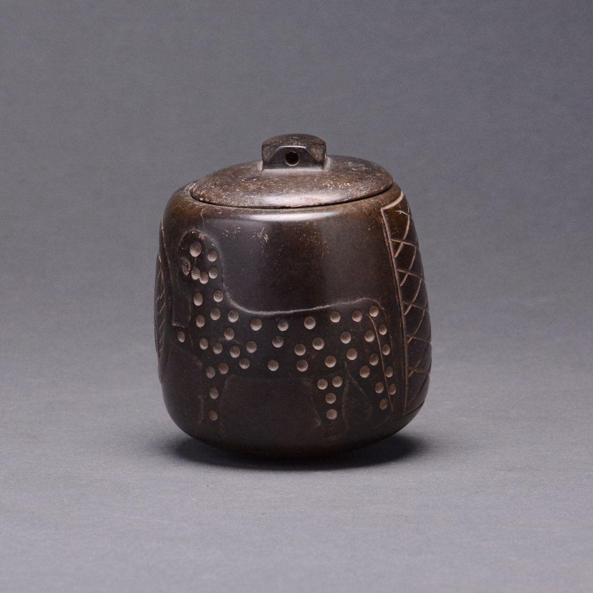 Bactrian Stone Pyxis, 300 BCE - 100 BCE