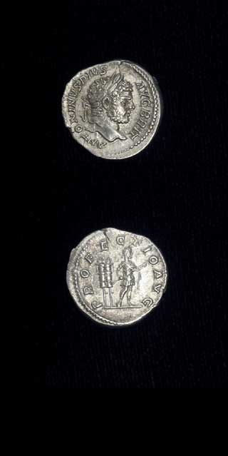 Silver Denarius of Emperor Caracalla, 210 CE - 213 CE
