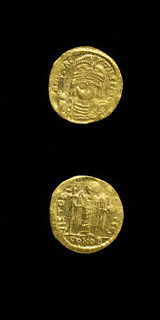 Byzantine Gold Solidus of Emperor Maurice Tiberius, 582 CE - 602 CE