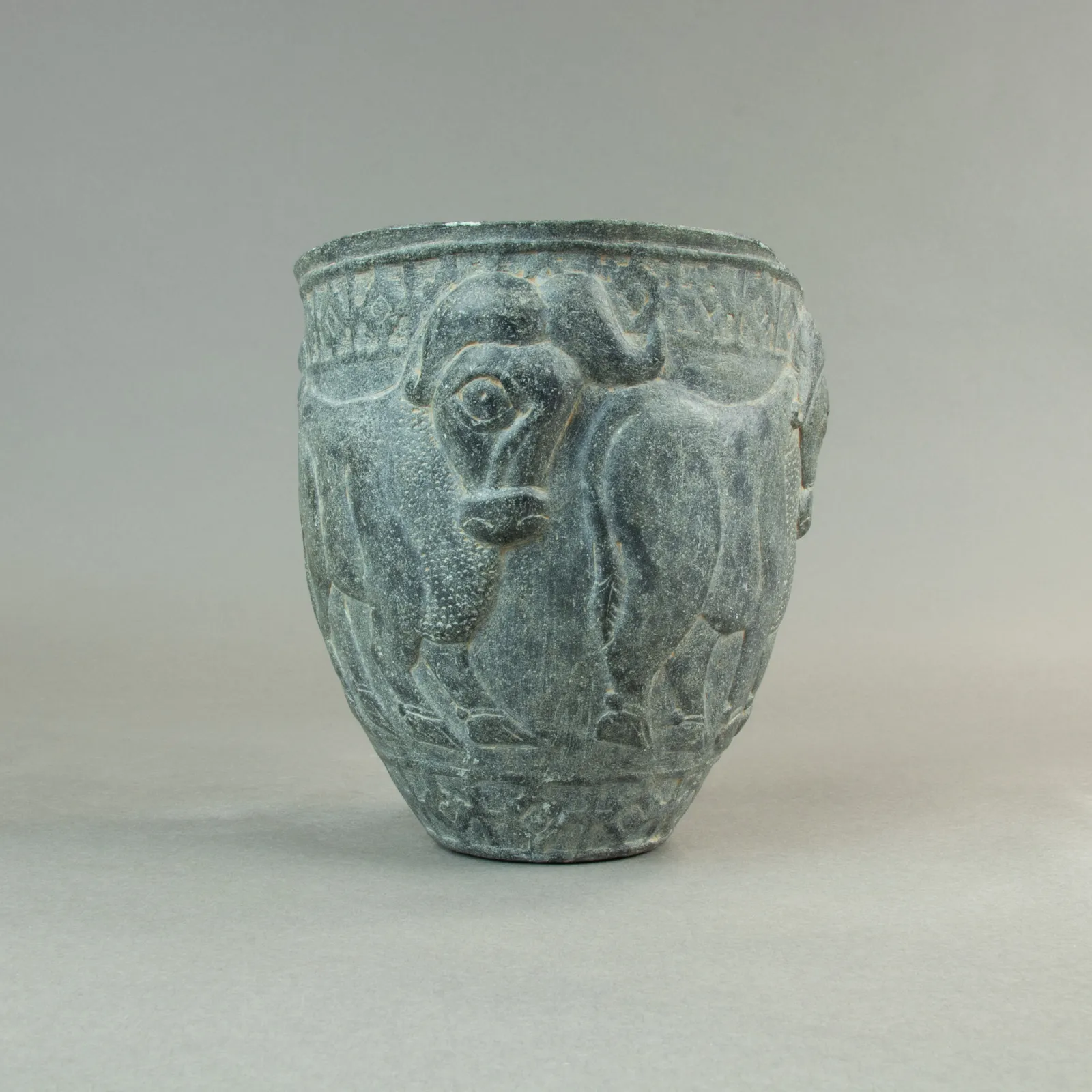 Bactrian Chlorite Vessel with Bulls, 2000 BC - 1700 BC