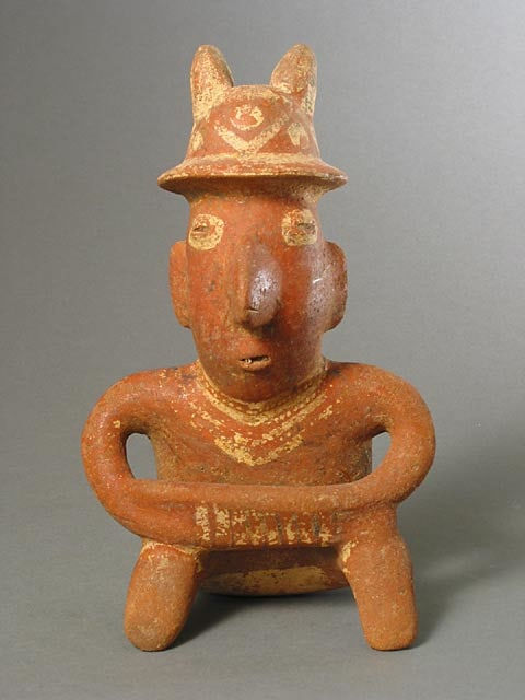 Nayarit Sculpture of a Seated Man, 300 BCE - 300 CE