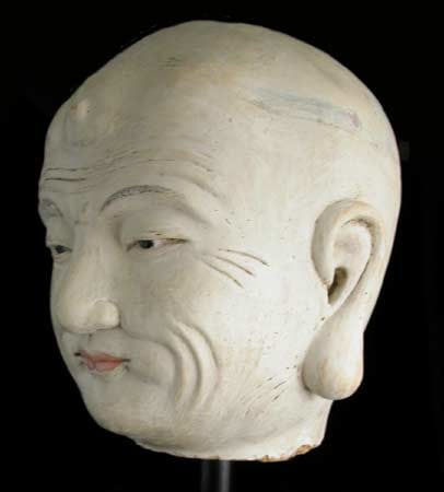 Yuan Painted Terracotta Head of a Lohan, 1264 CE - 1368 CE