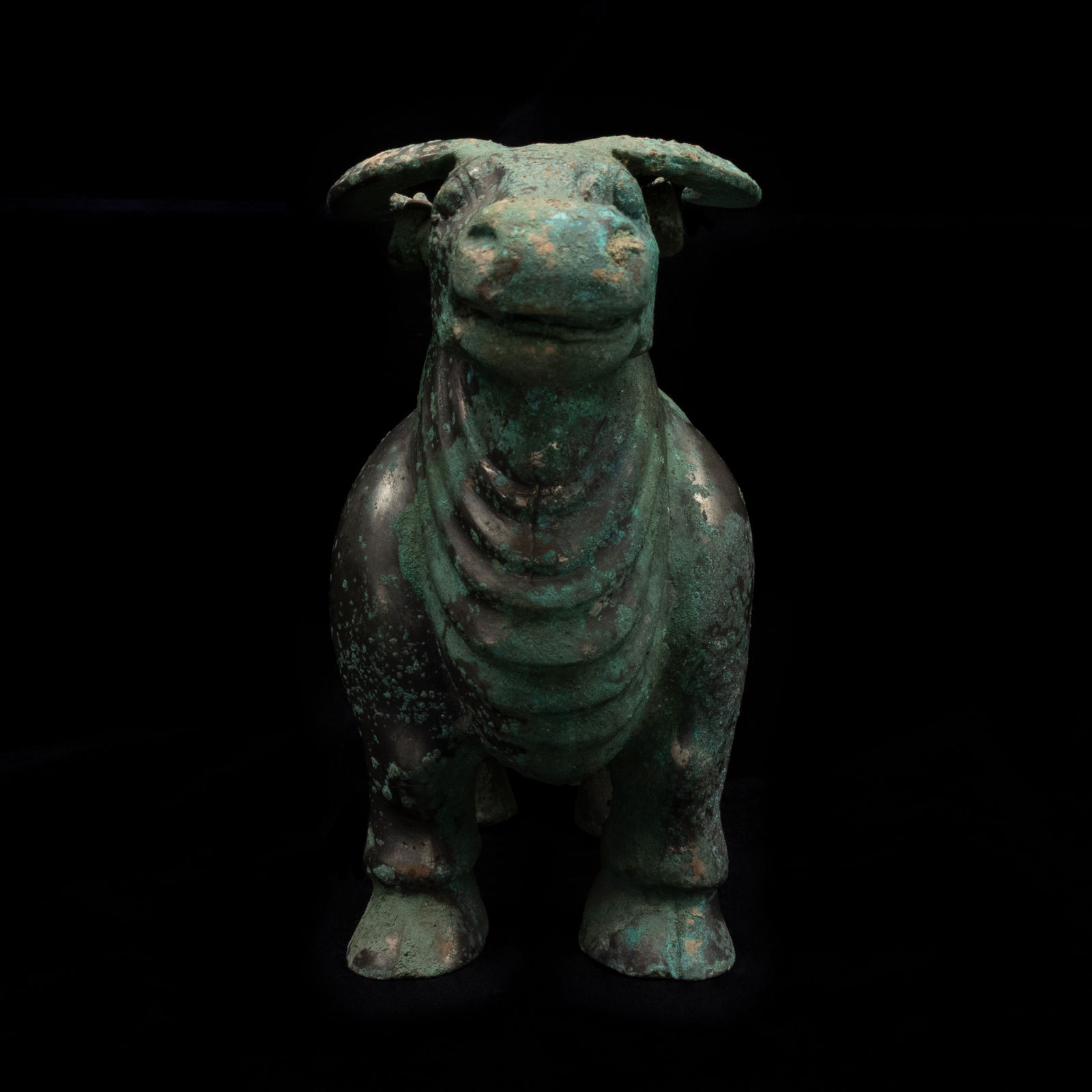 Neo-Elamite Bronze Statue of a Bull plated in Silver, 900 BC to 600 BC