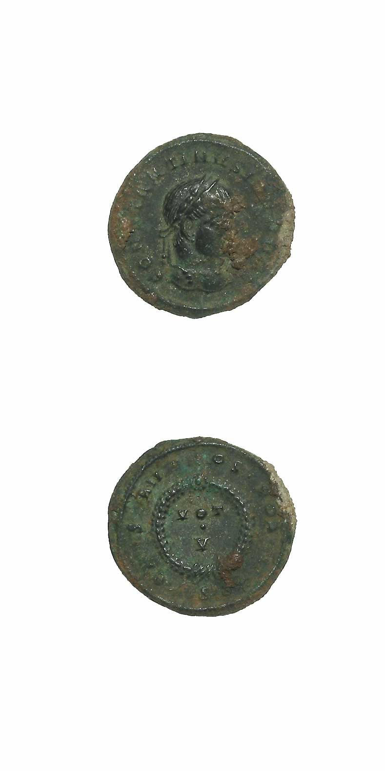 Bronze Follis of Constantine II Struck While Caesar, 316 CE - 337 CE