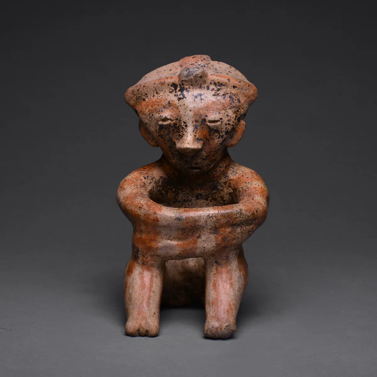 Chinesco Style (Type C) Nayarit Sculpture of a Seated Man, 300 BCE - 300 CE