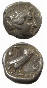 Athenian Silver Tetradrachm, 449 BCE - 413 BCE