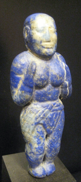 Elamite Lapis Lazuli Sculpture of a Standing Woman, 1200 BCE - 900 BCE