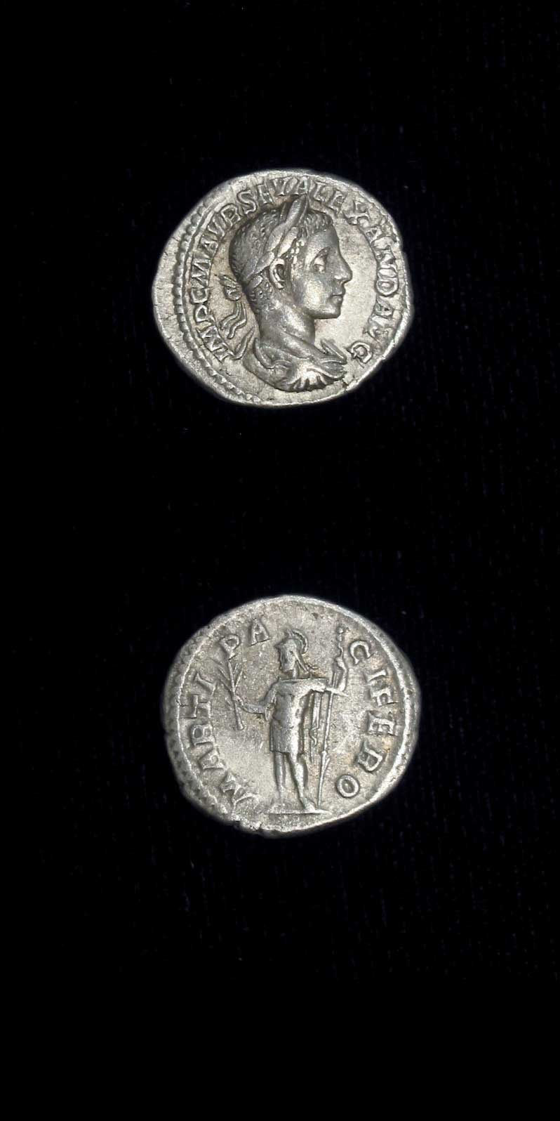 Silver Denarius of Emperor Severus Alexander, 222 CE - 228 CE