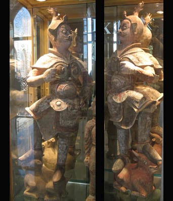 Pair of Tang Dynasty Polychrome Lokapalas, 618 CE - 907 CE