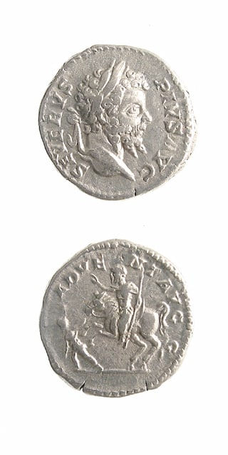 Silver Denarius of Emperor Septimius Severus, 198 CE - 211 CE
