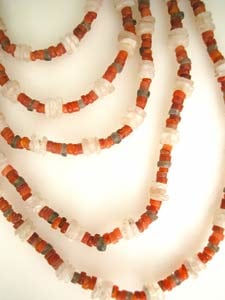 Carnelian, Rock Crystal and Brown Quartz Necklace, 3300 BCE - 2300 BCE