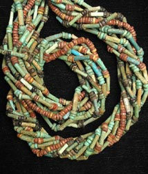 Nine Strand Egyptian Faience Bead Necklace, 1900 BCE - 1100 BCE