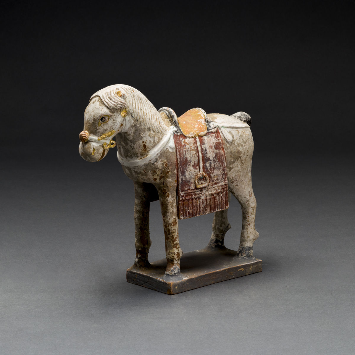 Ming Gilt Polychrome Terracotta Sculpture of a Horse, 1368 CE - 1644 CE