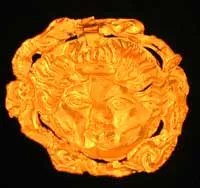 Roman Gold Sheet Disc Depicting a Human Head, 100 CE - 300 CE