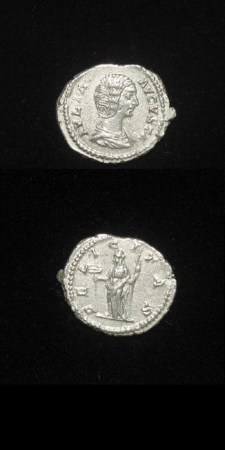 Silver Denarius of Empress Julia Domna, 196 CE - 211 CE
