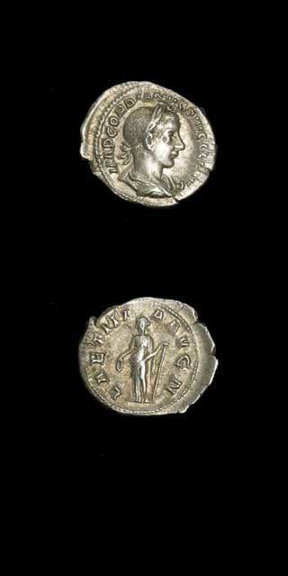 Silver Denarius of Emperor Gordian III, 240 CE - 244 CE