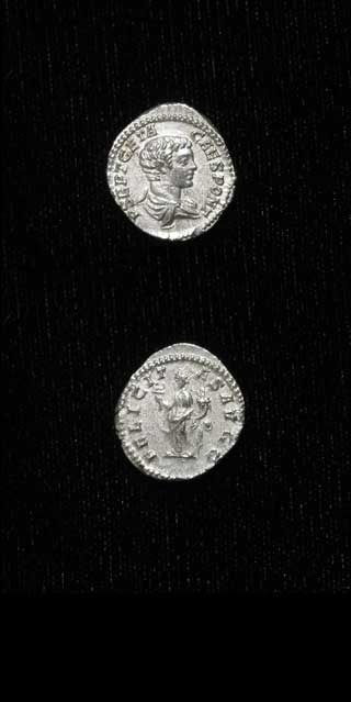 Silver Denarius of Geta Struck While Caesar, 199 CE - 202 CE