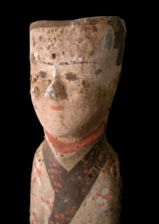 Western Han Painted Terracotta Sculpture of a Dancer, 206 BCE - 9 CE