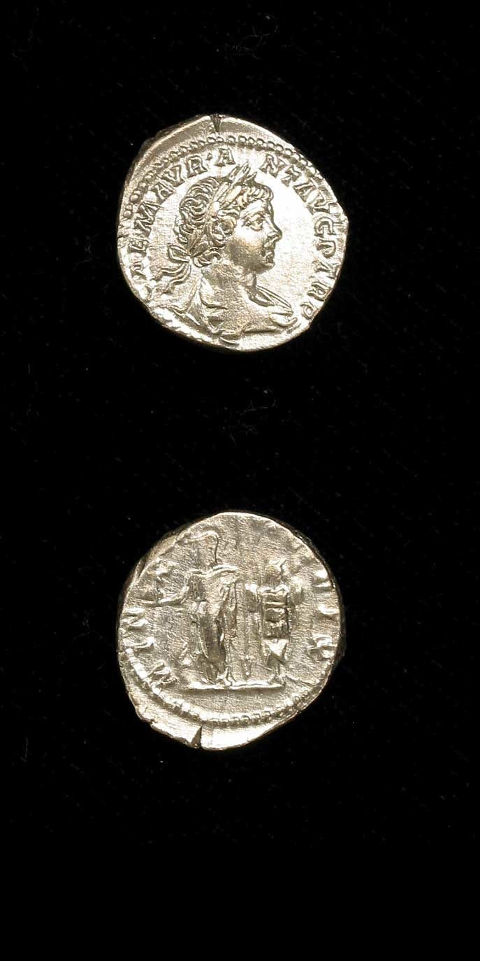 Silver Denarius of Emperor Caracalla, 198 CE - 217 CE