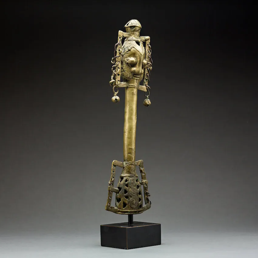 Yoruba Bronze Osugbo Staff, 1850 CE - 1900 CE