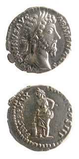 Silver Denarius of Emperor Marcus Aurelius, 161 CE - 180 CE