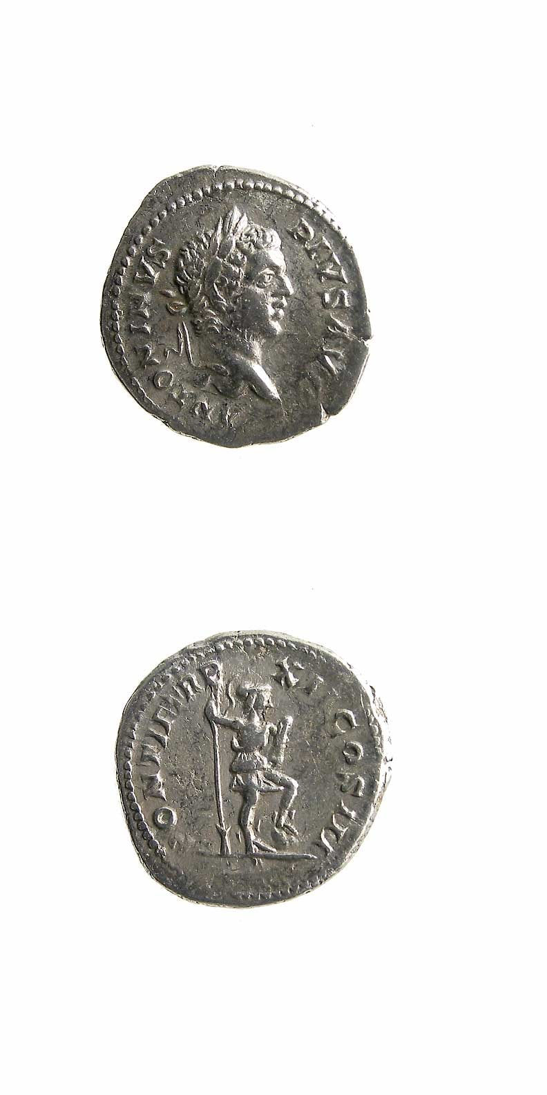 Silver Denarius of Emperor Caracalla, 200 CE - 210 CE