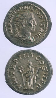 Silver Antoninianus of Emperor Philip I the Arab, 244 CE - 249 CE