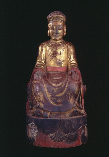 Ming Gilt Wooden Sculpture of a Folk Deity, 1368 CE - 1644 CE