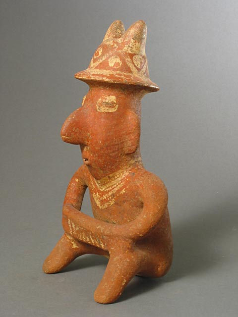 Nayarit Sculpture of a Seated Man, 300 BCE - 300 CE