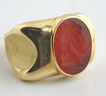 Red Carnelian Intaglio Depicting a Roman Emperor, 1700 CE - 1900 CE