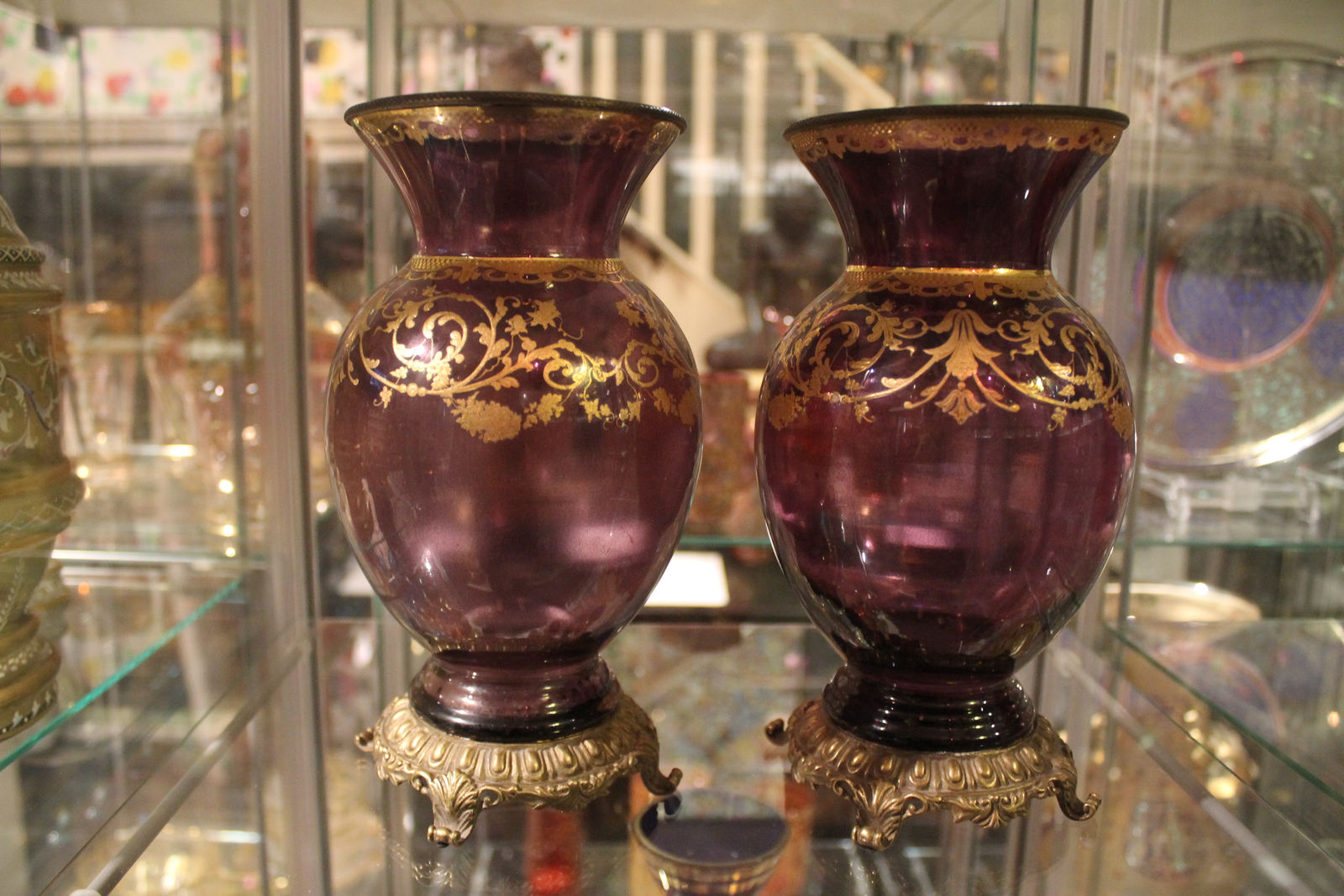 Pair of purple vases