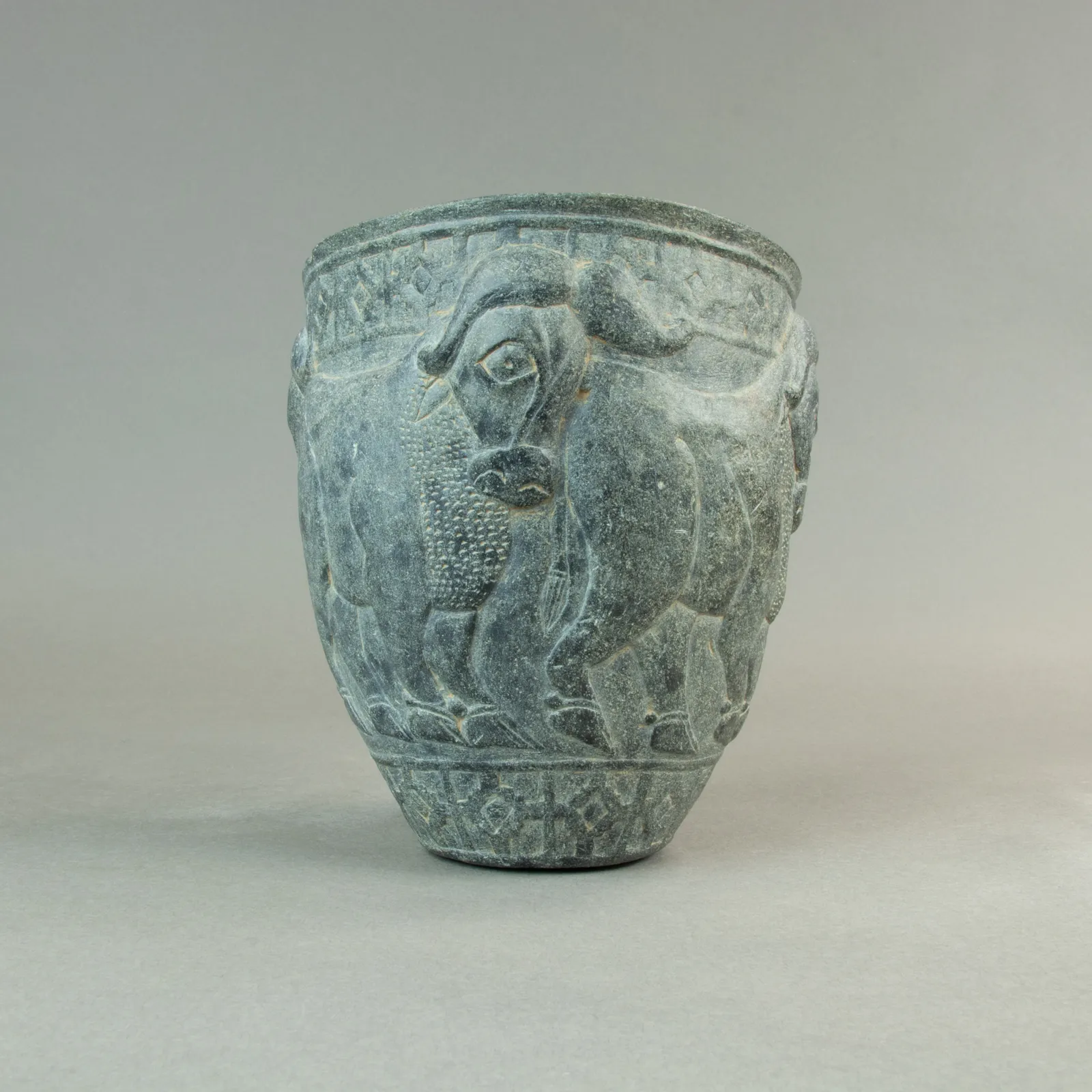 Bactrian Chlorite Vessel with Bulls, 2000 BC - 1700 BC