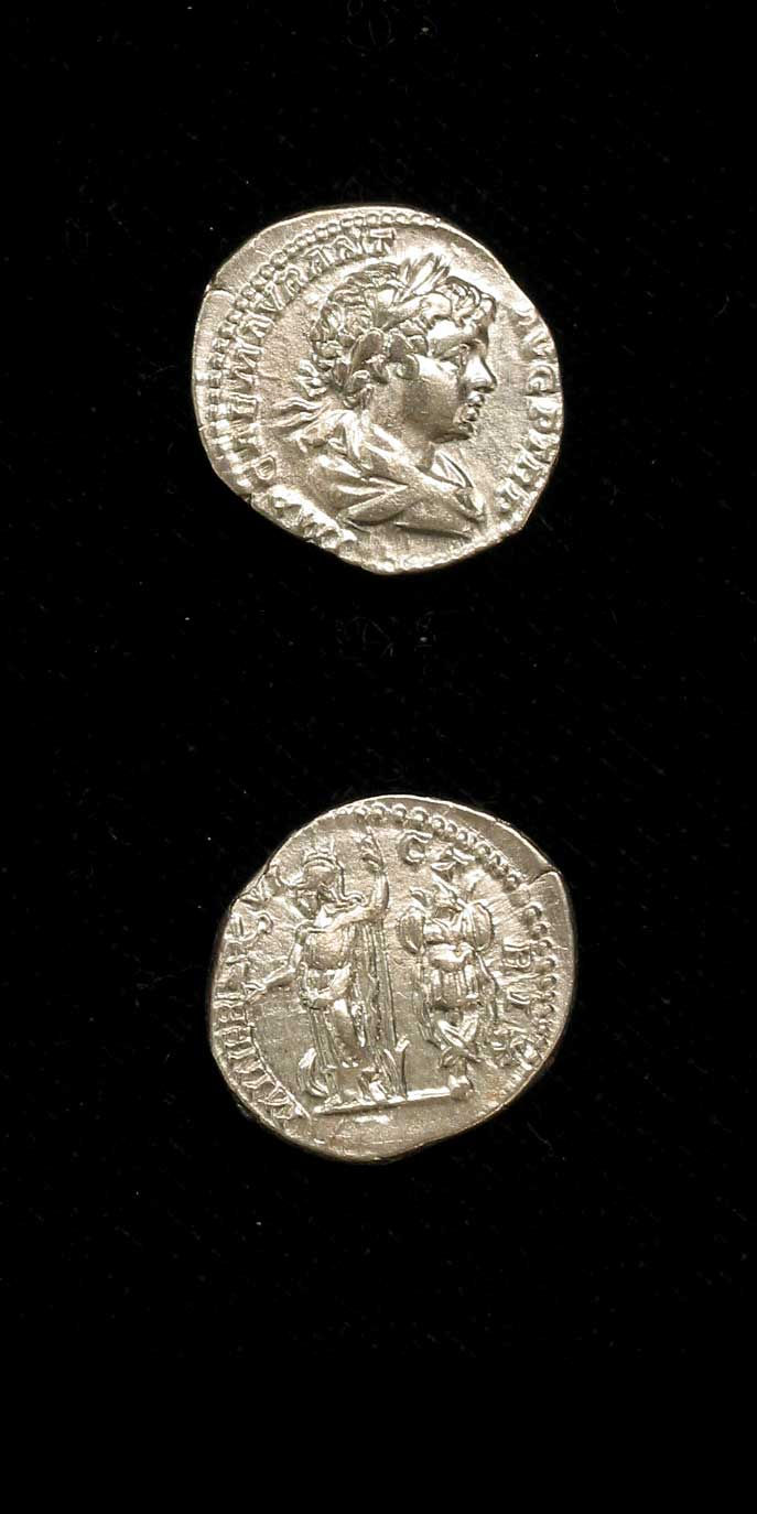 Silver Denarius of Emperor Caracalla, 198 CE - 217 CE