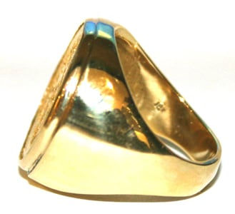 Gold Ring Featuring a Byzantine Gold Coin of Emperor Justinian I, 527 CE - 565 CE