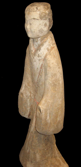 Western Han Painted Terracotta Dancer/Attendant, 206 BCE - 9 CE