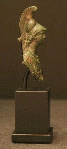 Roman Bronze Applique Bust of Athena / Minerva, 1st Century CE - 3rd Century CE